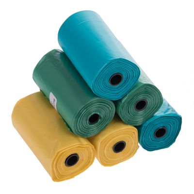 Tricoloured Dog Poop Bags 6 Rolls of 20 Bags