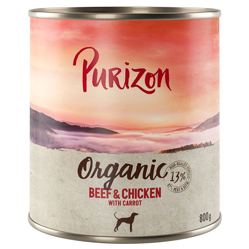 Purizon Organic 6 x 800g Duck & Chicken with Courgette
