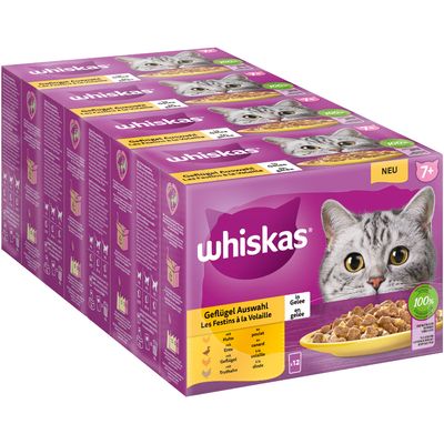 Whiskas Senior Pouches 48 x 85g 7+ Mixed Selection in Gravy