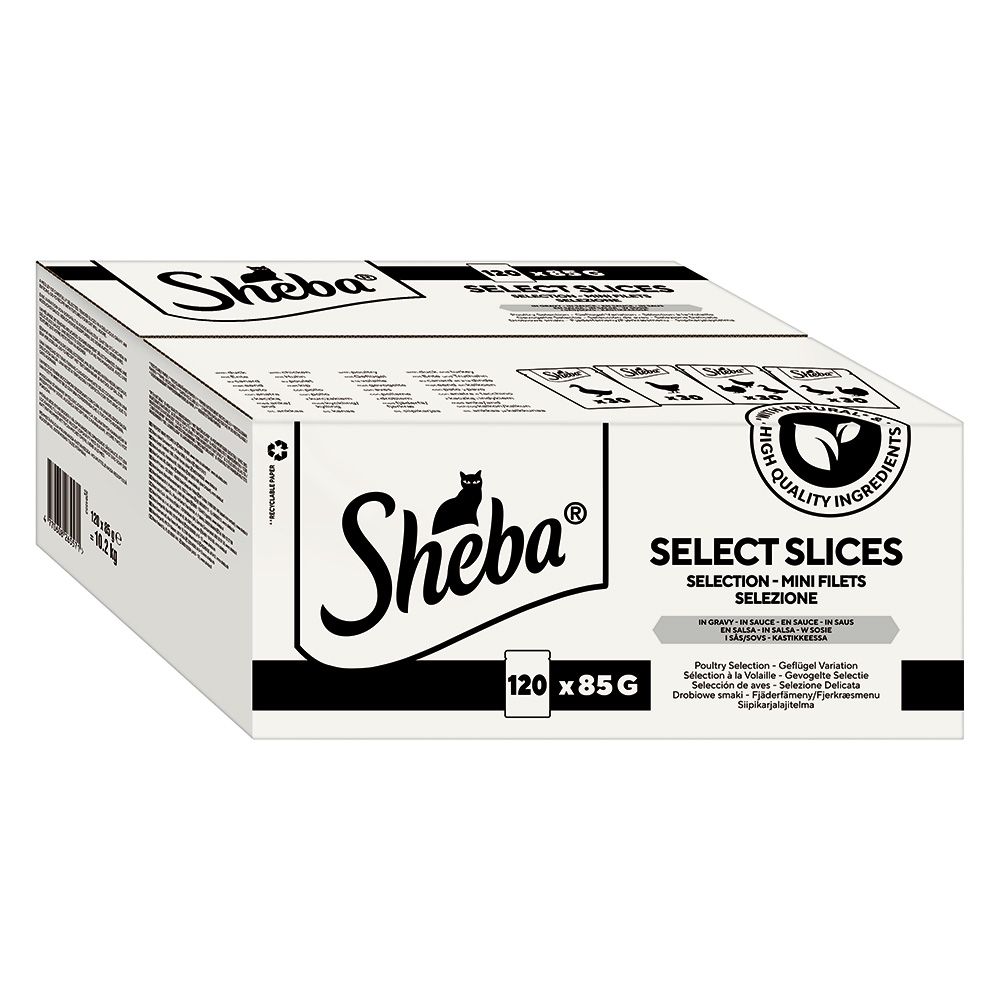 Sheba Pouches Select Slices in Gravy Mega Pack 120 x 85g Poultry Collection in Gravy
