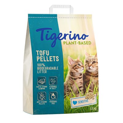 Tigerino Plant-Based Litter Tofu Pellets - Sensitive (Unscented) 11l (4.6kg)