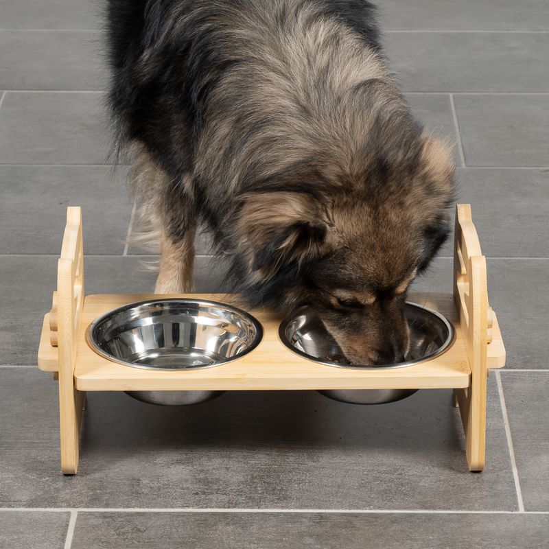 Modern Living Ubud Double Bowl with Bamboo Stand 550ml