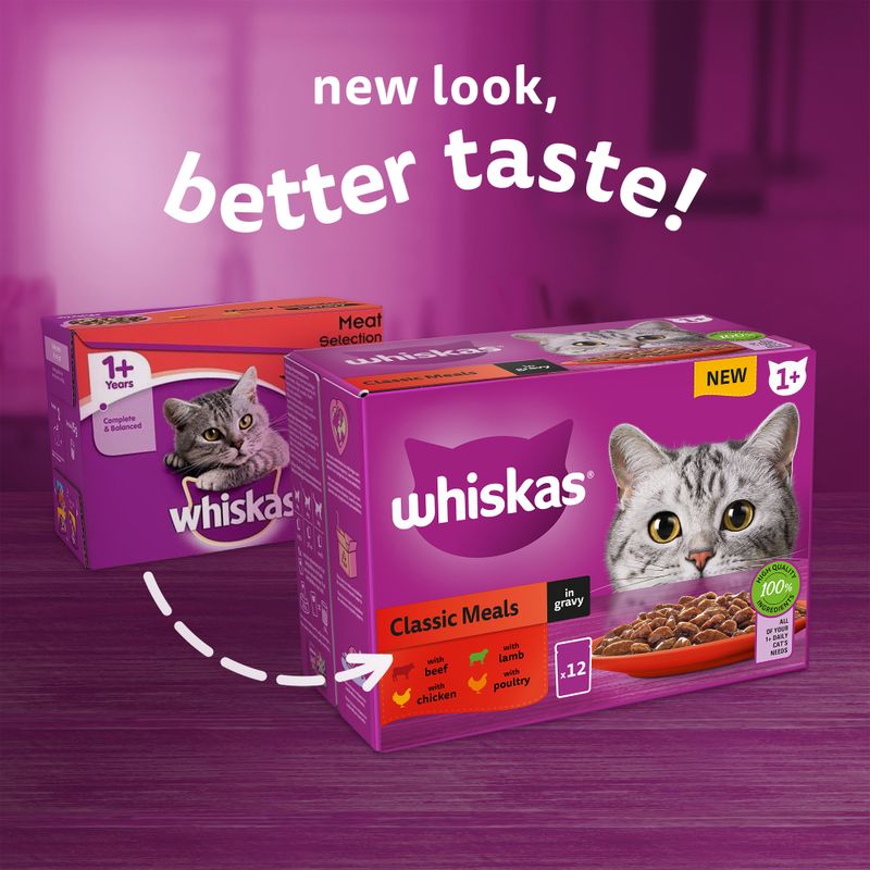 Whiskas 1+ Adult Pouches 12 x 85g Poultry Feasts in Gravy