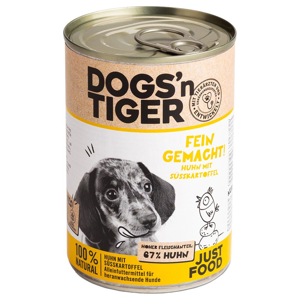 Saver Pack Dogs'n Tiger Junior 12 x 400g Chicken & Sweet Potato
