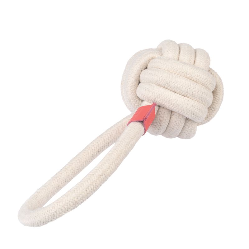 TIAKI Dog Toy Rope Ball with Handle L 23 x Ø 8,3 cm