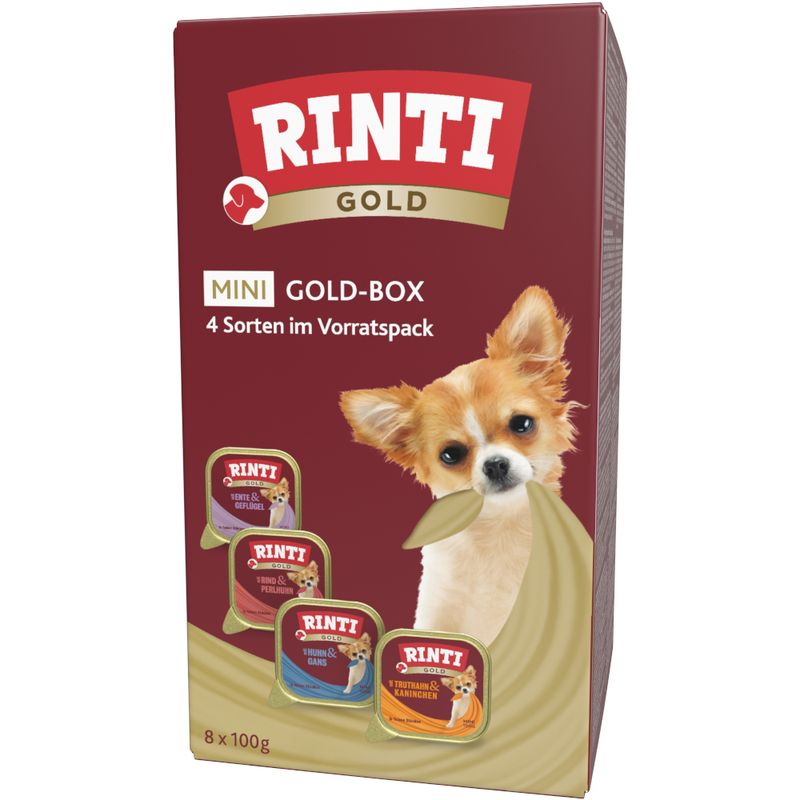RINTI Gold Mini Trays 6 x 100g Beef & Guinea Fowl