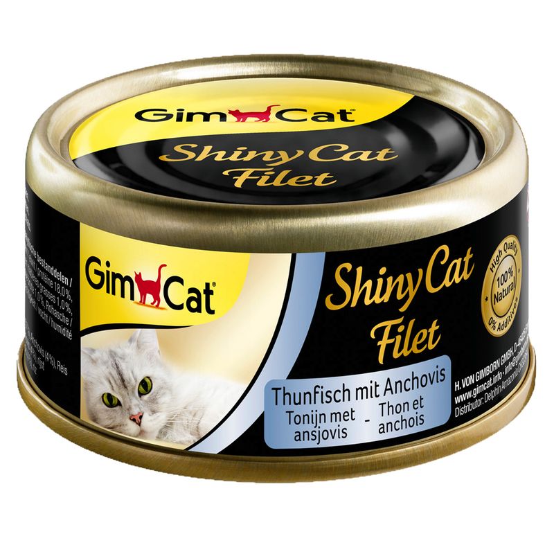 GimCat ShinyCat Cans 6 x 70g Tuna & Anchovies