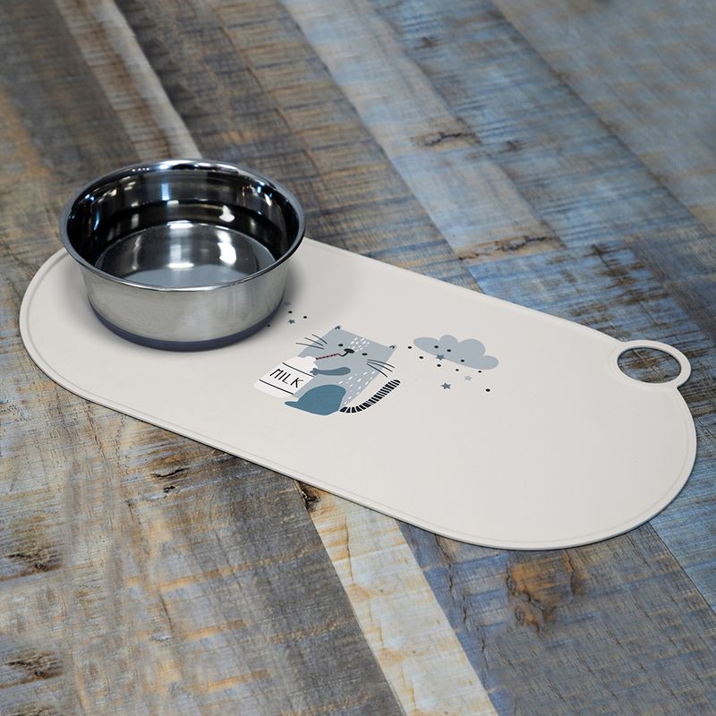 TIAKI Silicone Bowl Mat Milky Kitty L 50 x W 25 cm