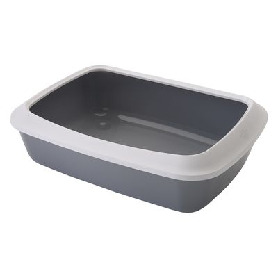 Savic Iriz Cat Litter Tray with Protective Edge - 42cm Grey