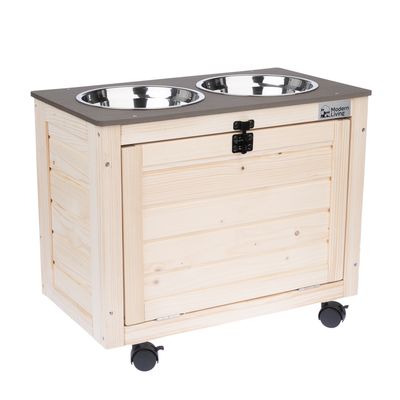 Modern Living Inari Wooden Storage Box with Double Bowl 53 x 30 x 43.5 cm (L x W x H)