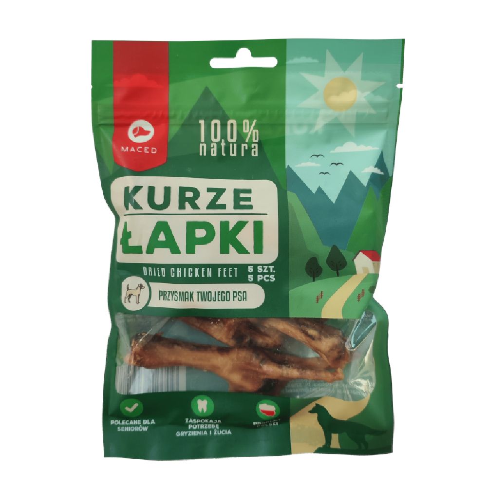 Maced Natural Chicken Feet 5 Snacks (75g)