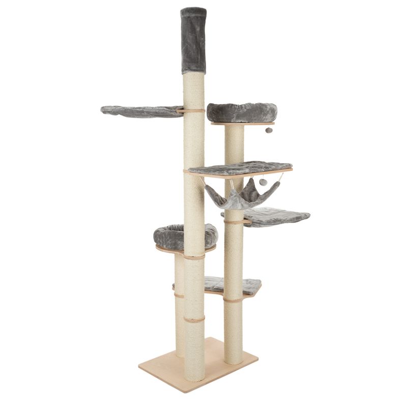 Natural Paradise Ceiling Cat Tree - Amaryllis Light Grey (2 packages*)