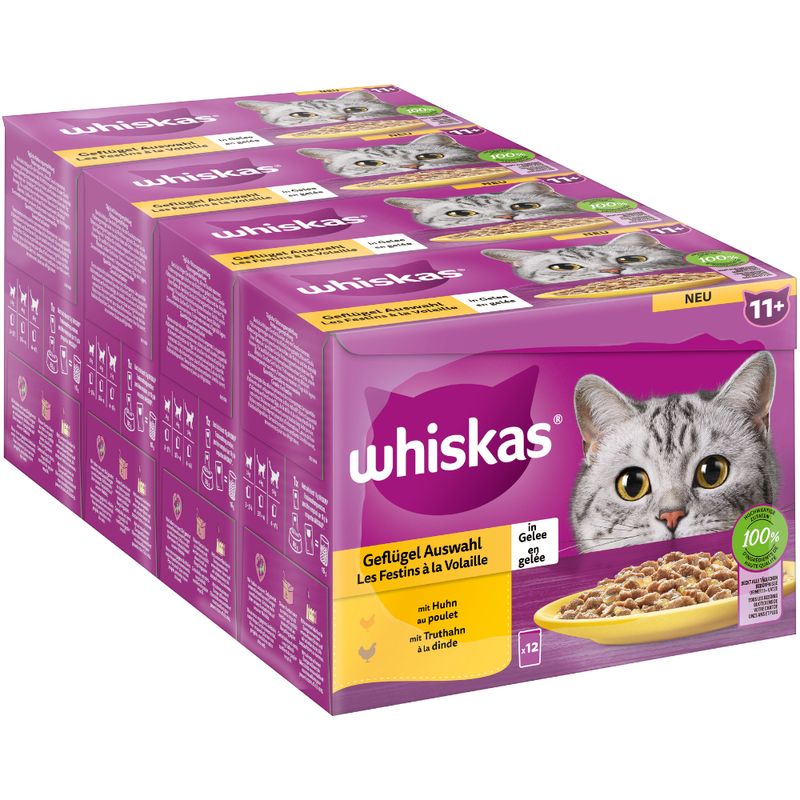 Whiskas Senior Pouches 48 x 85g 7+ Mixed Selection in Gravy
