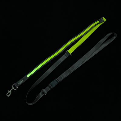 Nomad Tales Spirit USB LED Jogging Lead - Neon Yellow & Grey 180 - 250 cm Length, 25mm Width