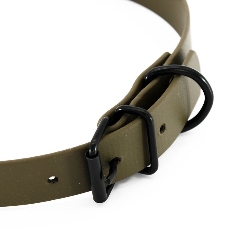 Home BioThane collar, olive 28 - 35 cm neck circumference, W 19 mm