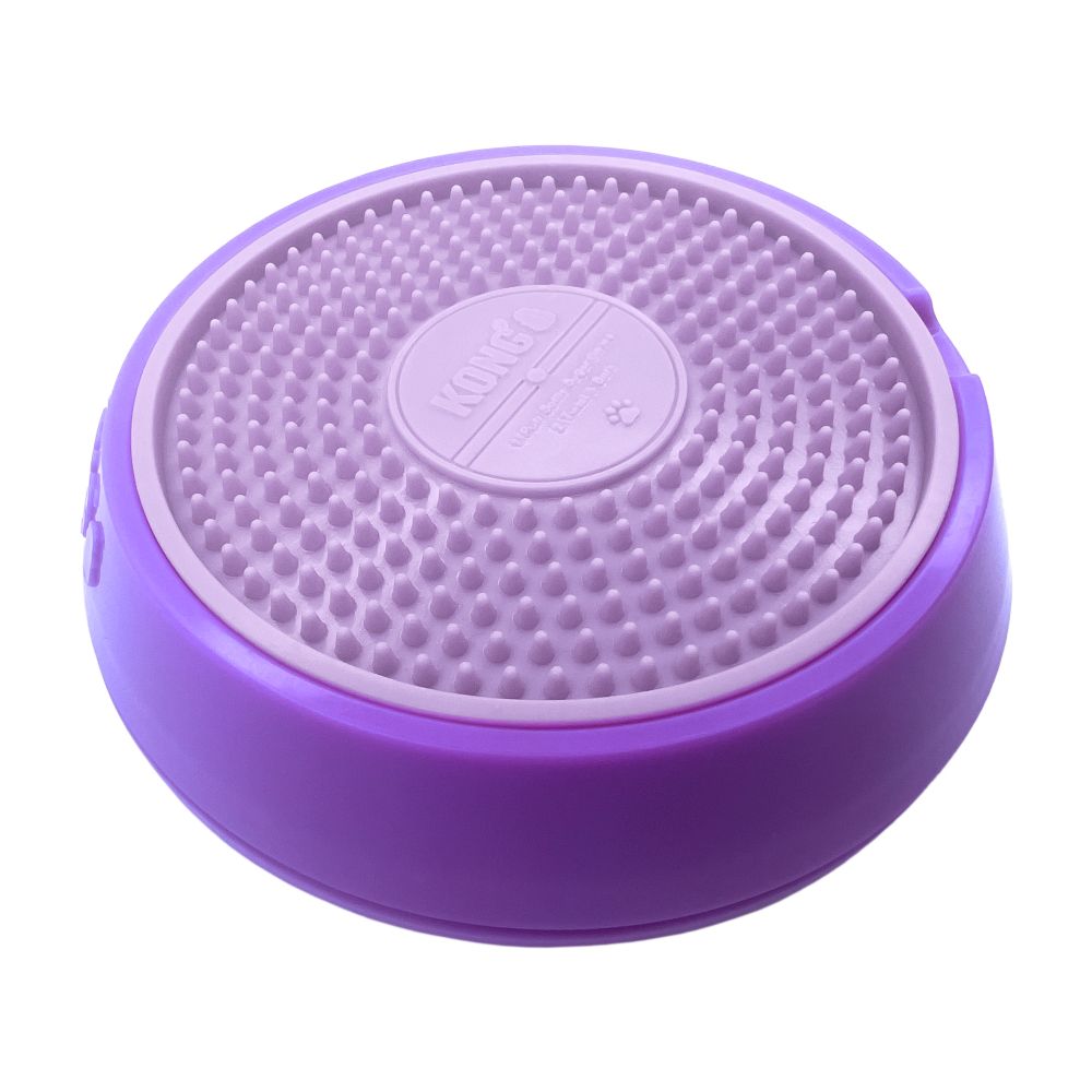 KONG Licks Spinz Dog Toy Purple, Size S: approx. diameter 15.2 x (H) 3.8 cm