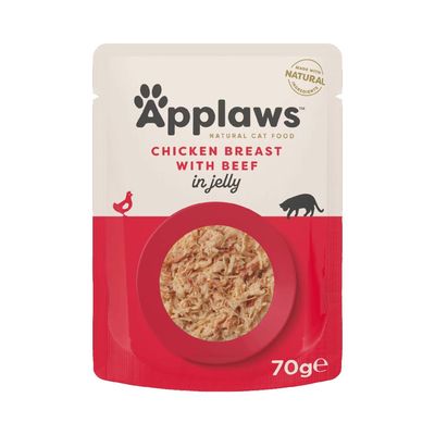 Applaws Pouches Cat Food in Jelly 16 x 70g Chicken with Beef