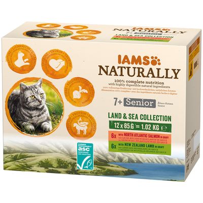 IAMS Naturally Senior – Land & Sea Collection 12 x 85g