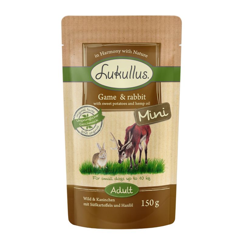 Lukullus Natural Adult Mini Grain-free Pouches Mixed Trial Pack 6 x 150g