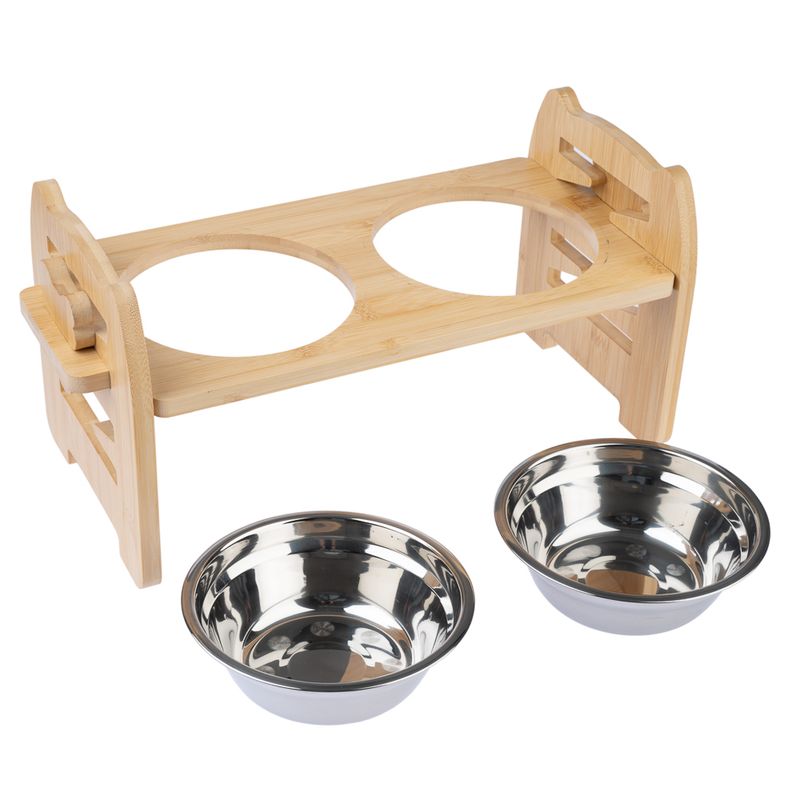 Modern Living Ubud Double Bowl with Bamboo Stand 550ml