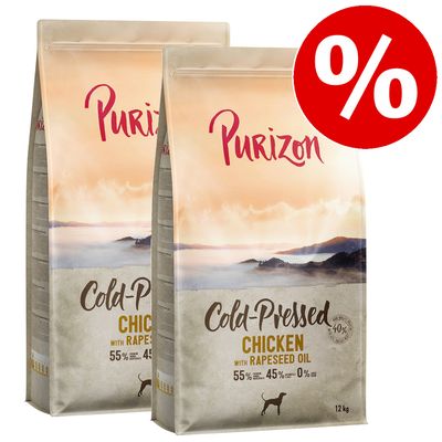 Purizon Coldpressed Economy Pack 2 x 12kg Turkey with Hemp Oil