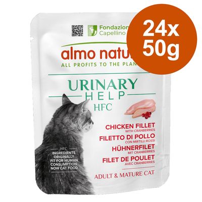 Almo Nature HFC Urinary Help Saver Pack 24 x 50g Chicken Breast with Cranberries