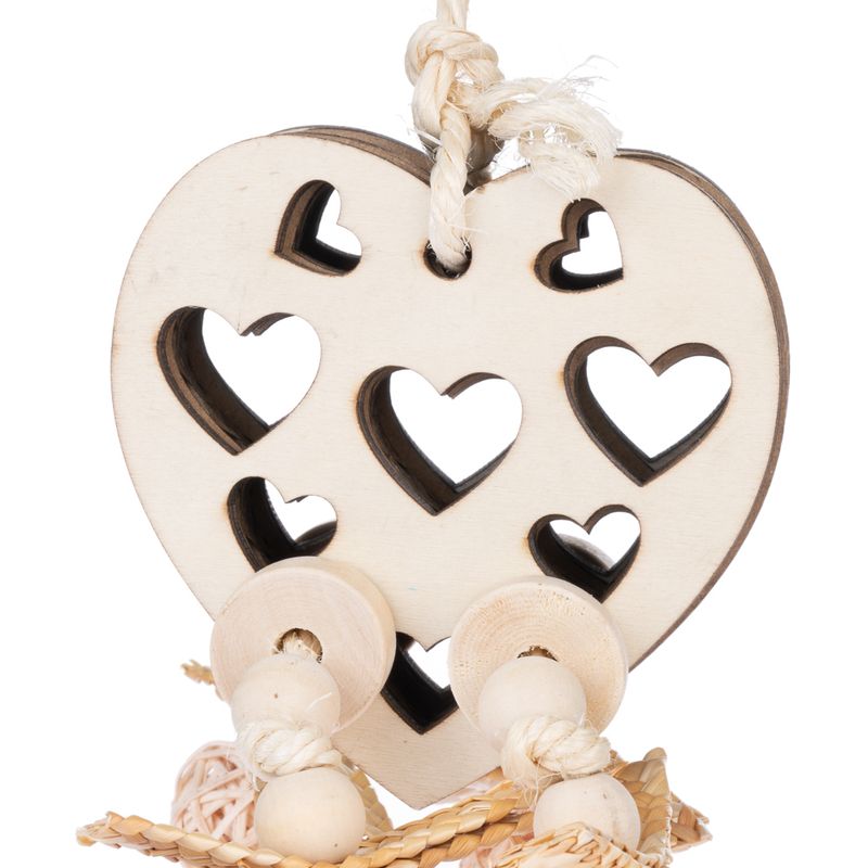 TIAKI Heart Snack Bird Toy approx. 30 x 10 x 9cm (L x W x H)