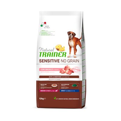Natural Trainer Sensitive No Grain Adult Med/Maxi with pork & potatoes 12 kg