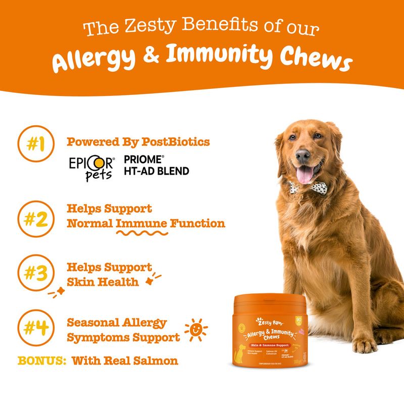 Zesty Paws Allergy & Immunity Chews - Salmon 90 Chews
