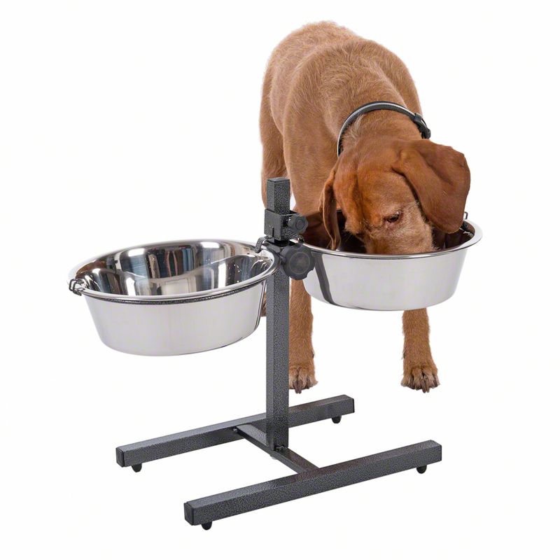 Dog Bowl Stand with 2 Stainless Steel Bowls 2 x 1.8 l