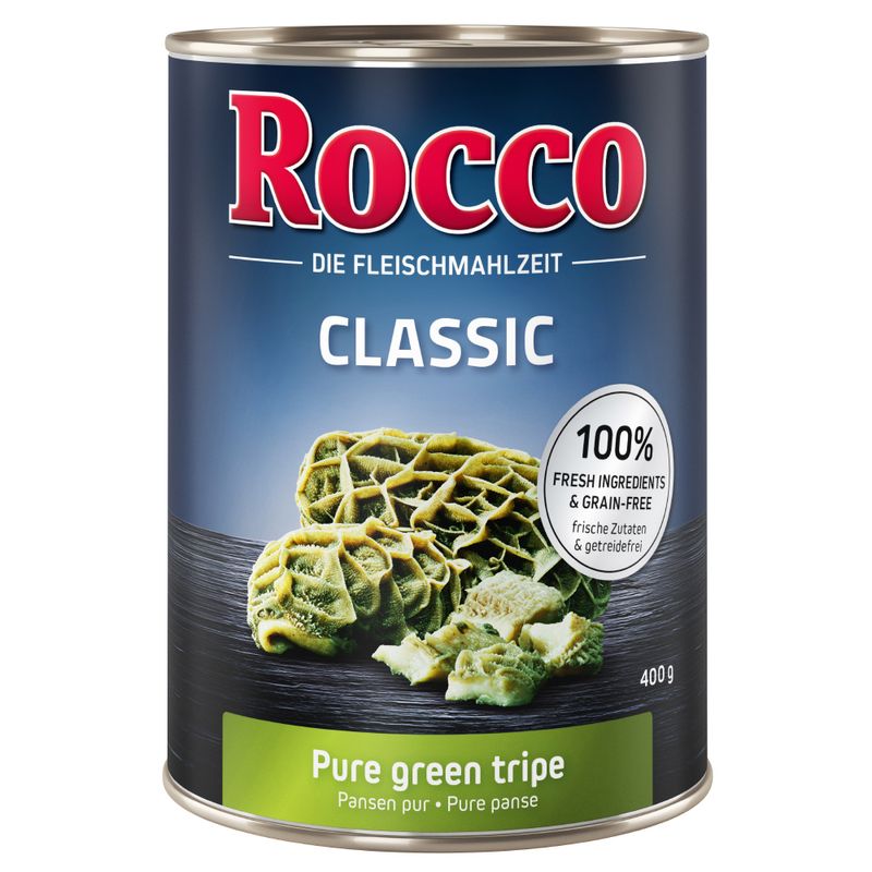 Rocco Classic Saver Pack 24 x 400g Topseller Mix: Pure Beef, Beef/Poultry Hearts, Beef/Chicken