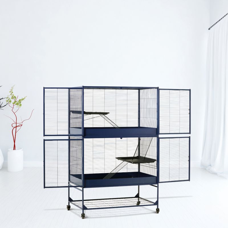 Savic Royal Suite 100 - Navy Blue Main Cage: 99.8 x 63.2 x 99cm (L x W x H)