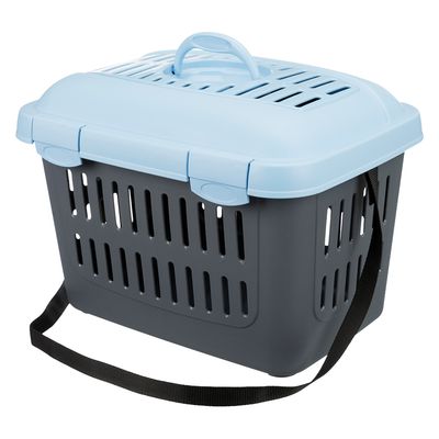 Trixie Midi-Capri Pet Carrier 44 x 33 x 32 cm (L x W x H) (Light Grey/Turquoise)