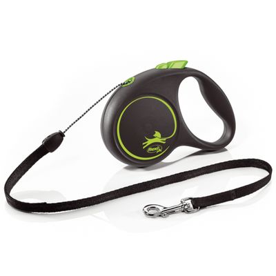 flexi Black Design Harness Leash - Green - 5m Size S: up to 15 kg
