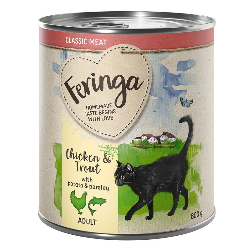 Feringa Classic Meat Trial Pack 6 x 800g Classic Mix 1 (Poultry, Lamb & Rabbit, Chicken & Trout)