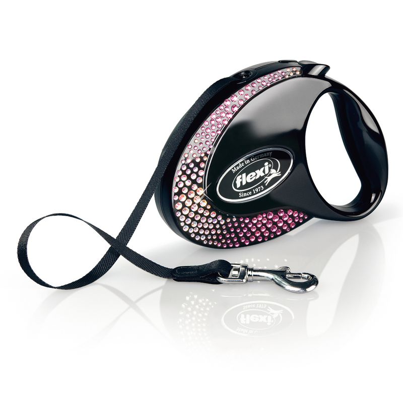 flexi Glam Composition Harness Leash - Black Size S: up to 12kg (3m)