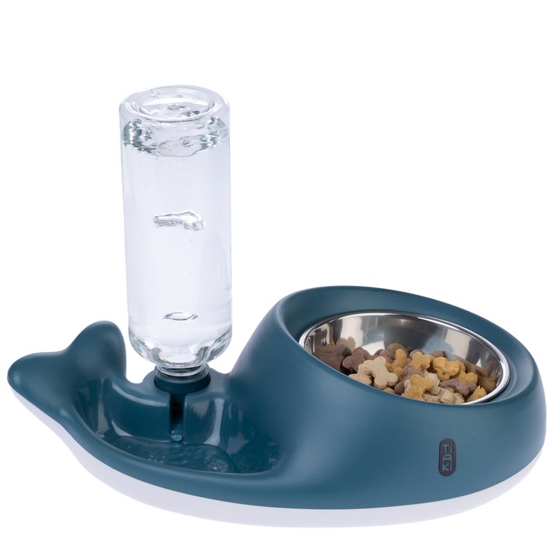 TIAKI Small Whale Food and Water Dispenser 350ml Food & 500ml Water