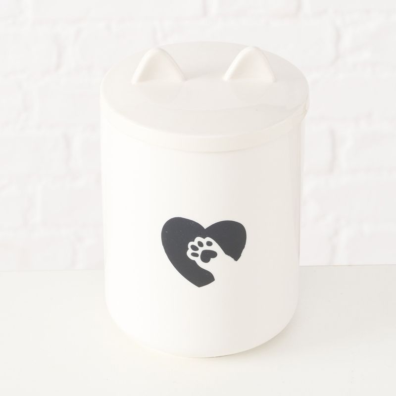 Boltze Kitten Storage Tin White