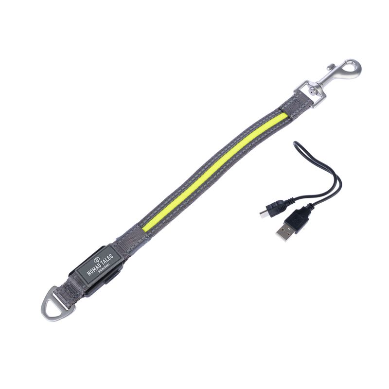 Nomad Tales Spirit USB LED Lead Extender - Neon Yellow & Grey Size S/M: approx. 39cm (L)