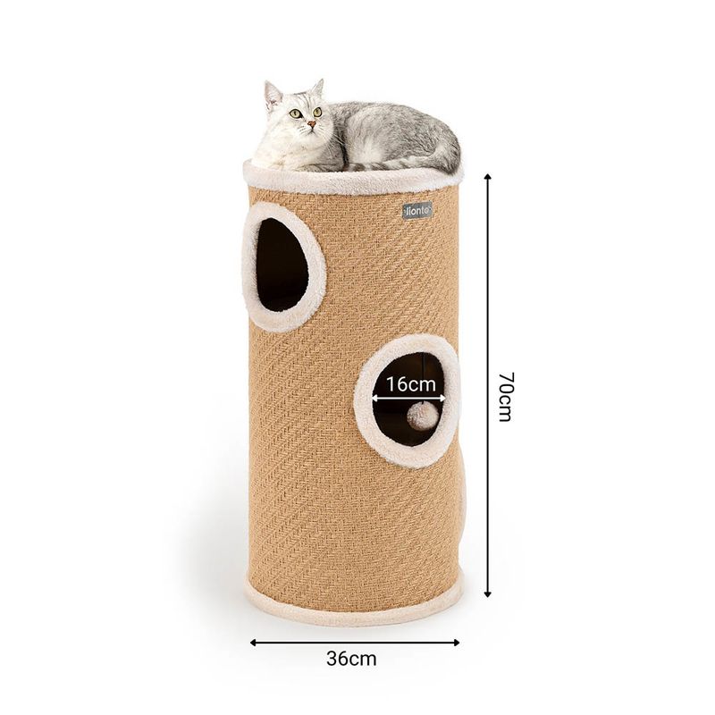 Lionto Scratching Barrel with Jute - Beige 50 x 36 x 36cm (H x L x W)