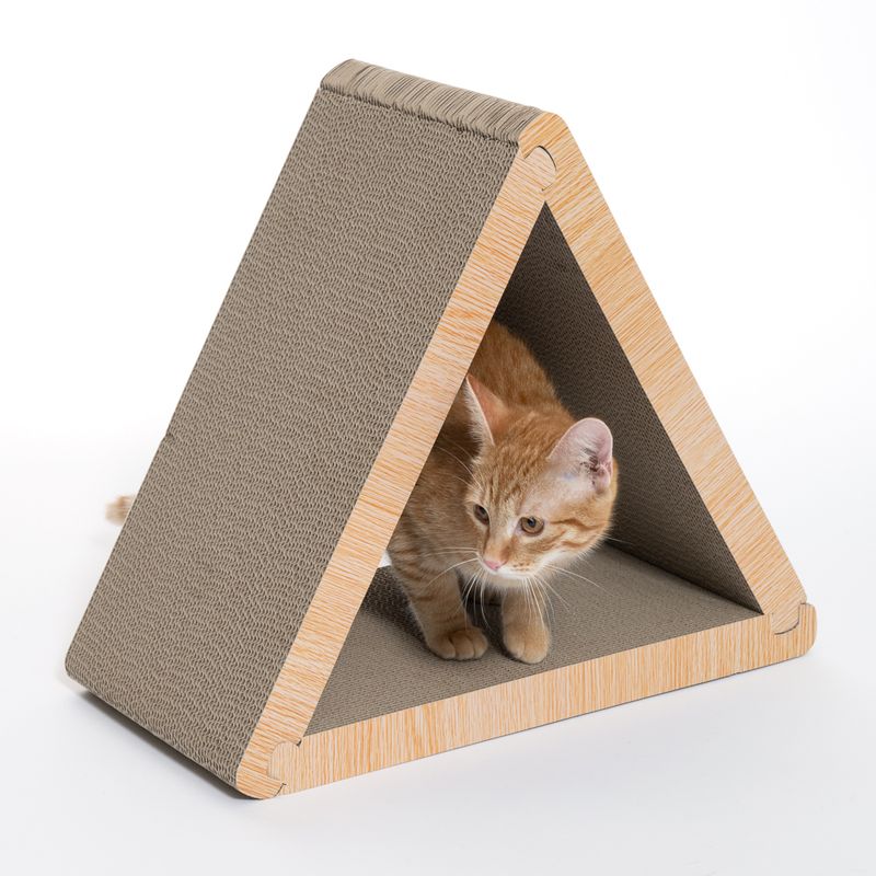 TIAKI Triangle Corrugated Cardboard Scratching Furniture 45 x 22.5 x 40.5 cm (L x W x H)