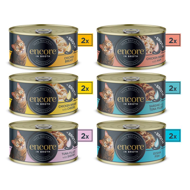 Encore Cat Tin in Broth 12 x 70g Chicken Selection