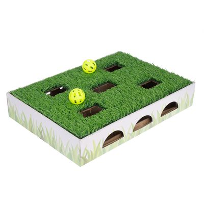 TIAKI Hunting Box with Grass Patch Cat Toy 40 x 28 x 7 cm (L x W x H)