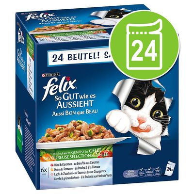 Felix As Good As It Looks in Jelly 24 x 85g Meat Menus in Jelly