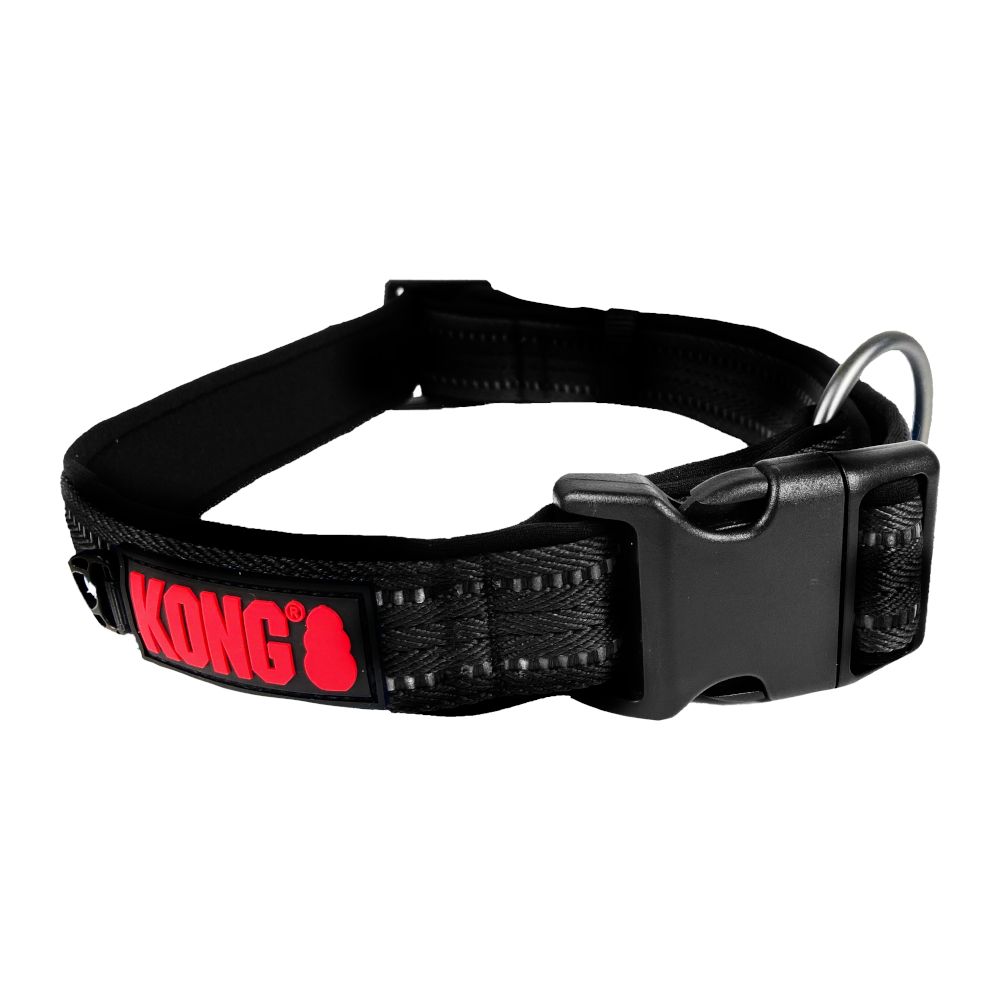 KONG Reflective Collar - Black Size S: 25 - 35cm Neck Circumference
