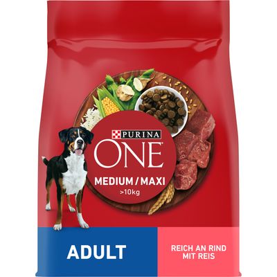 PURINA ONE Medium/Maxi Adult Beef & Rice 2.5kg