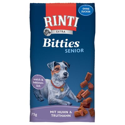 RINTI Extra Bitties Senior 12 x 75 g Chicken & Turkey