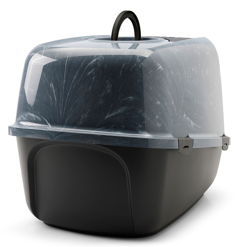 Savic Nestor Jumbo Marble Cat Litter Tray Anthracite white marble / black