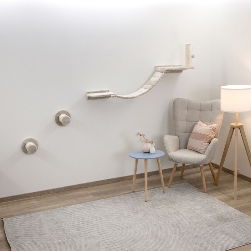 Kerbl Pet Climbing Wall Matterhorn for Cats - Beige Beige - 6-piece Set