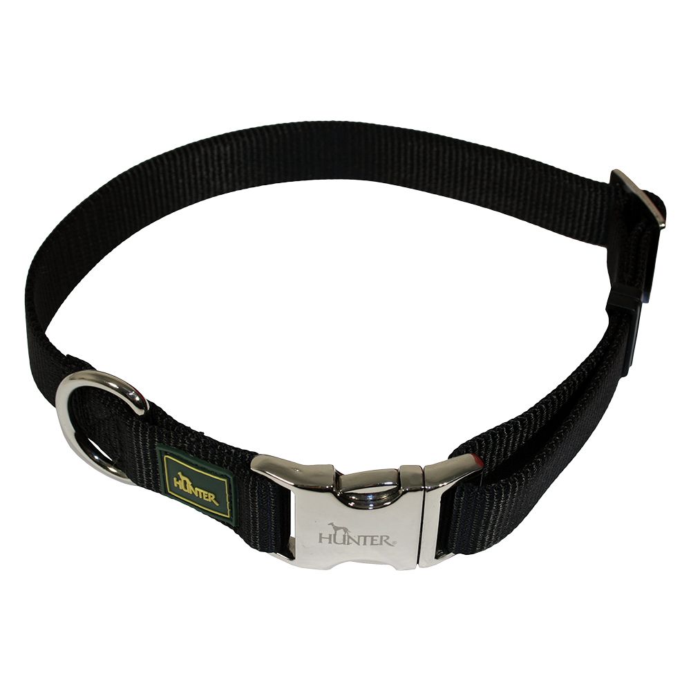 HUNTER Vario Basic Alu-Strong Dog Collar - Black Size XL: 44 - 65 cm neck circumference